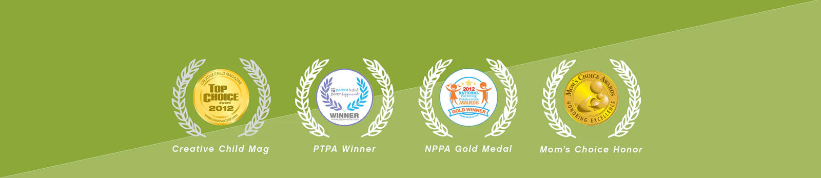 Onya Baby Awards from PTPA, NPPA, Mom's Choice and Creative Child Magazine