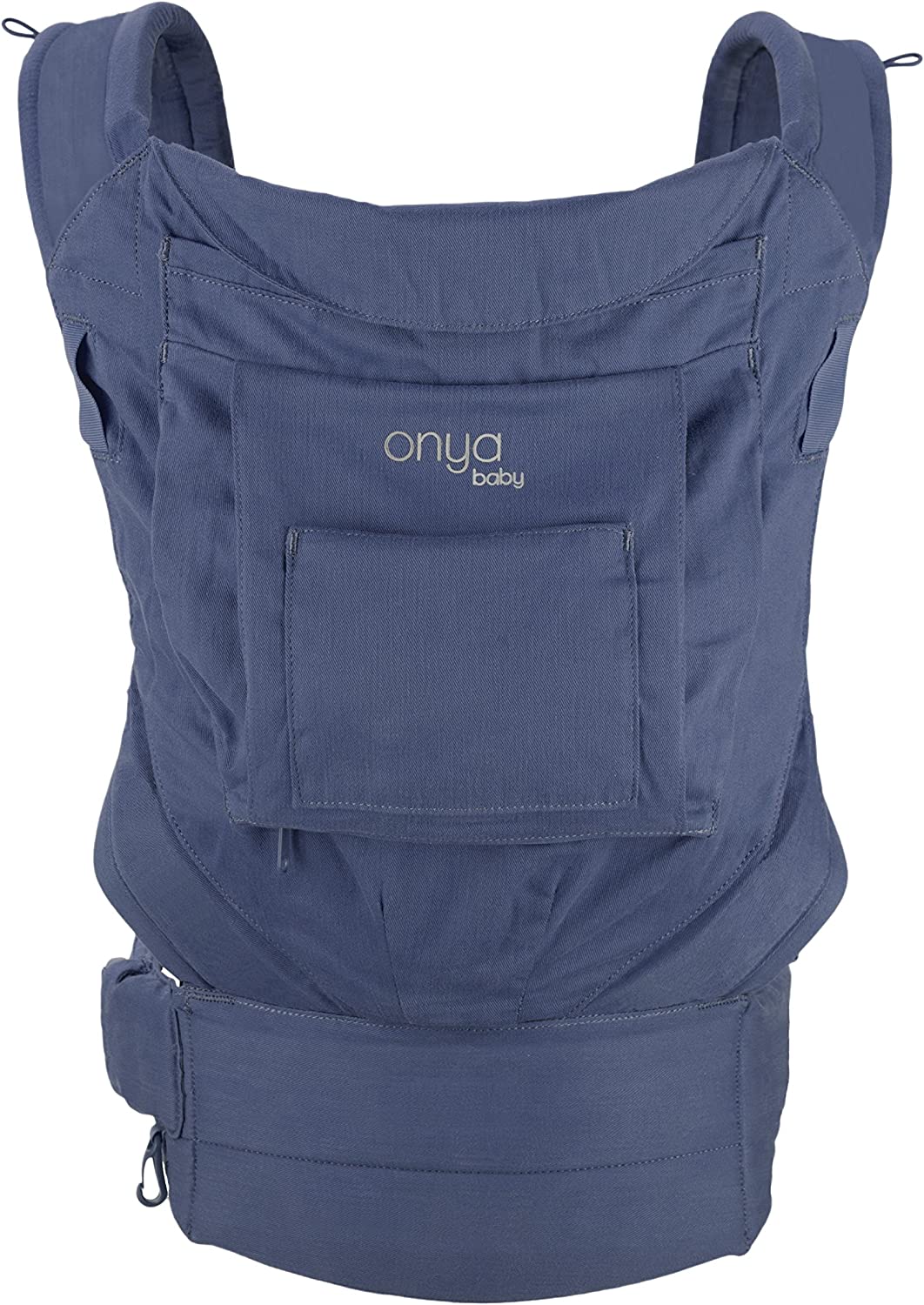 Front View of Midnight Colored Cruiser Baby Carrier by Onya Baby