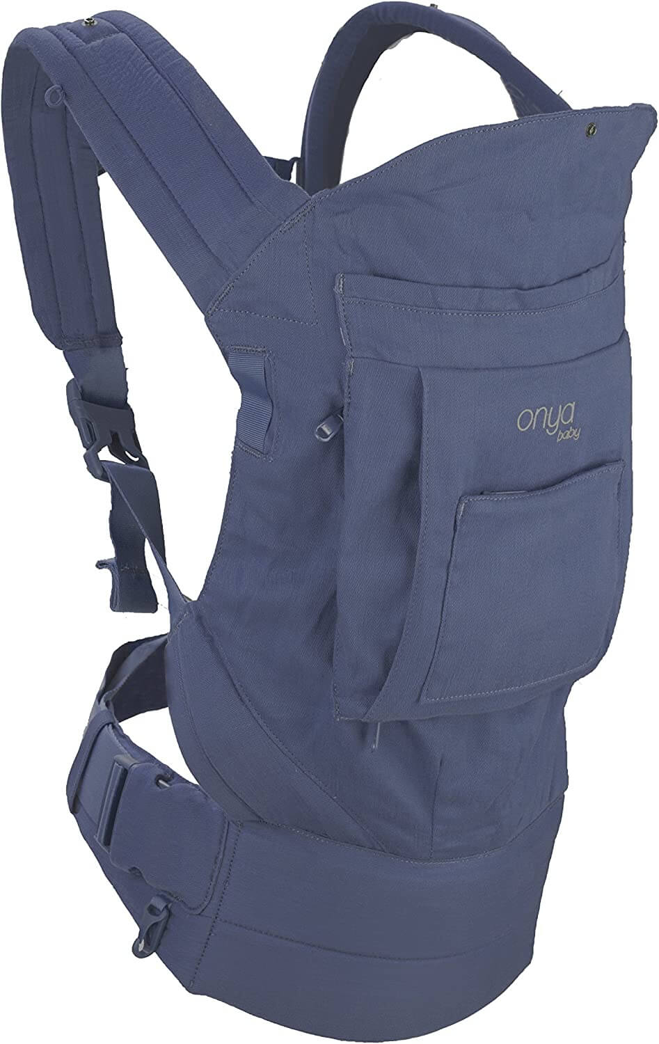 Side View of Midnight Colored Cruiser Baby Carrier by Onya Baby