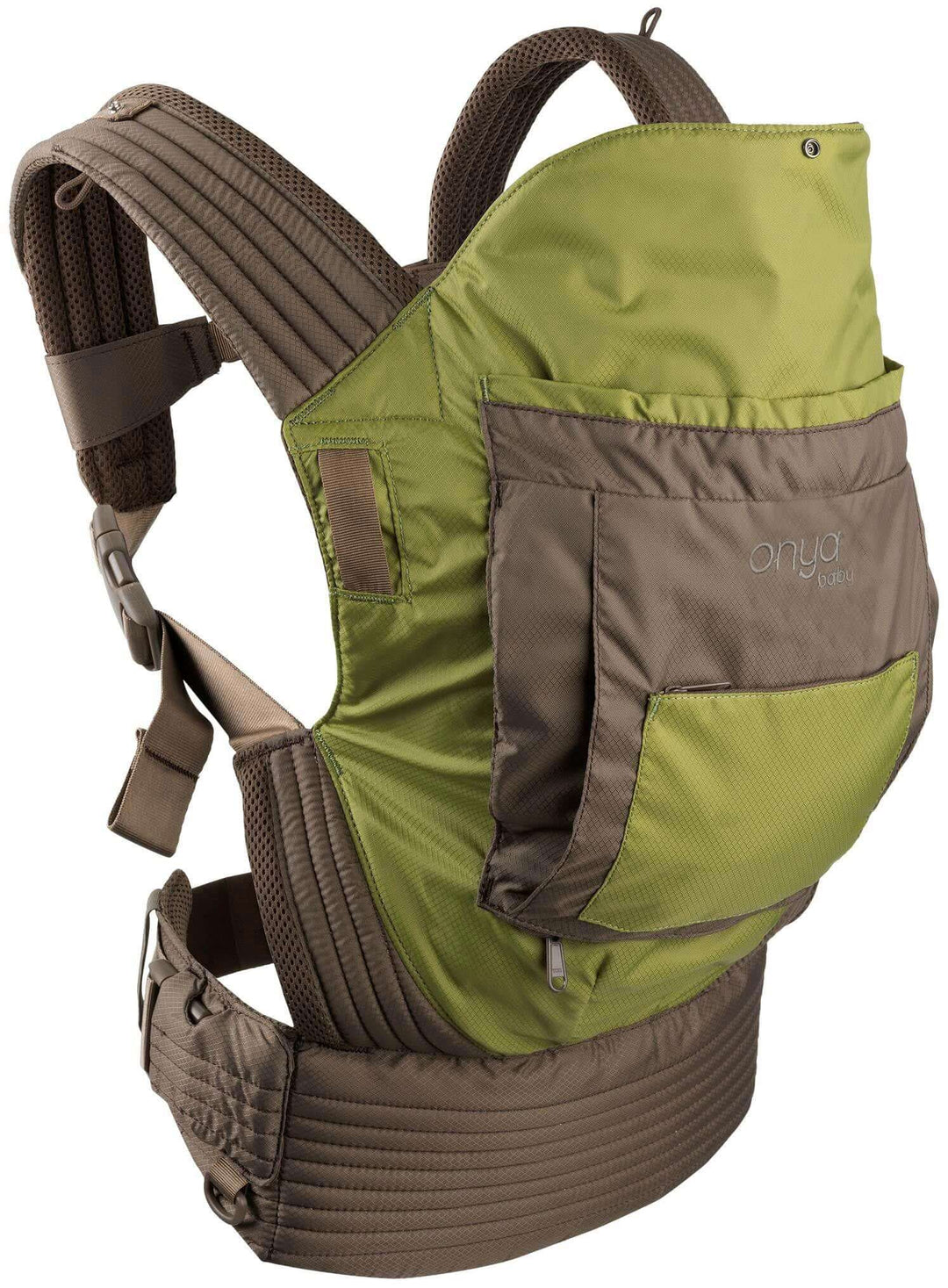 Side View of Green Colored Outback Baby Carrier by Onya Baby