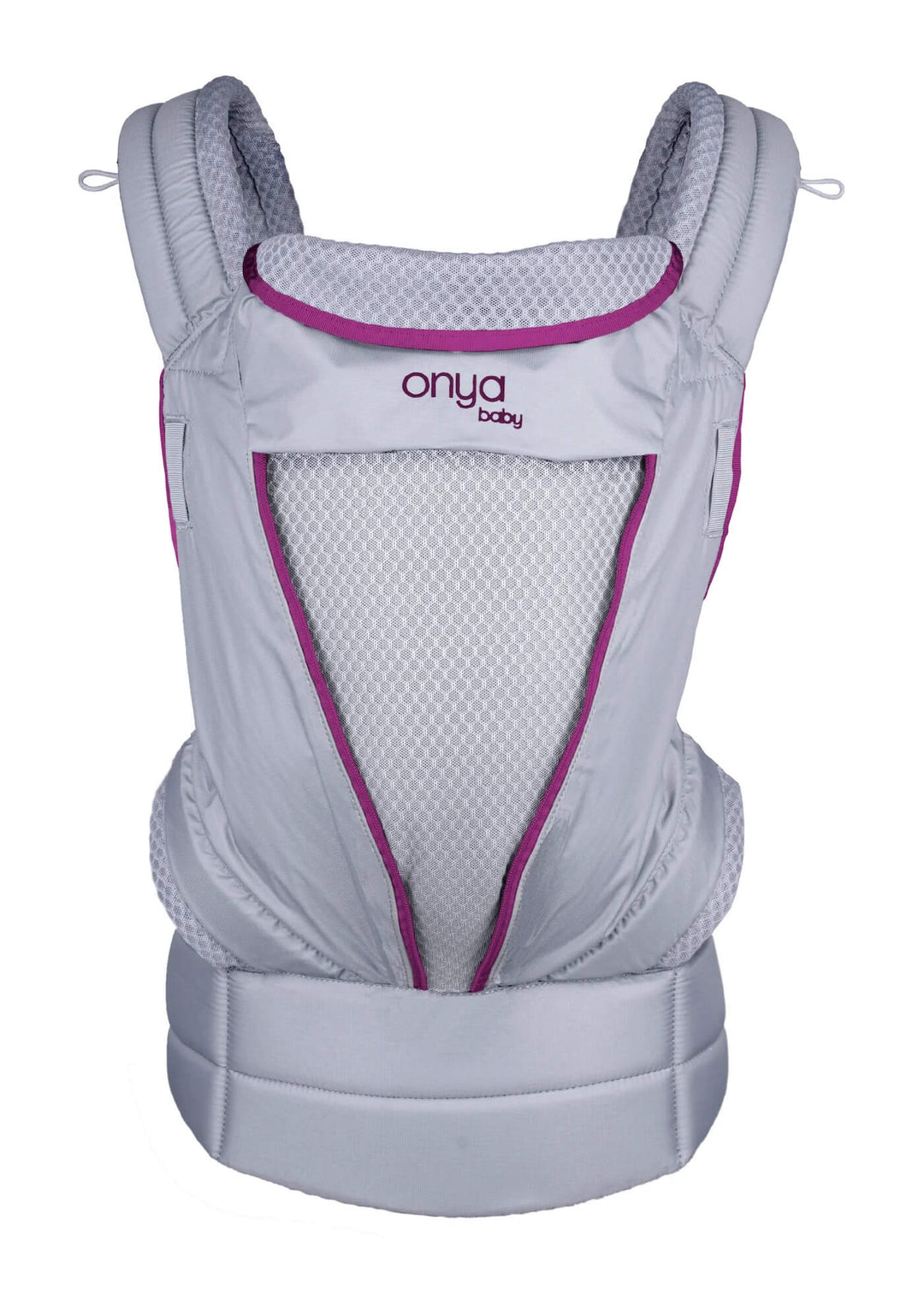 Unzipped Front View of Orchid Colored Pure Baby Carrier by Onya Baby