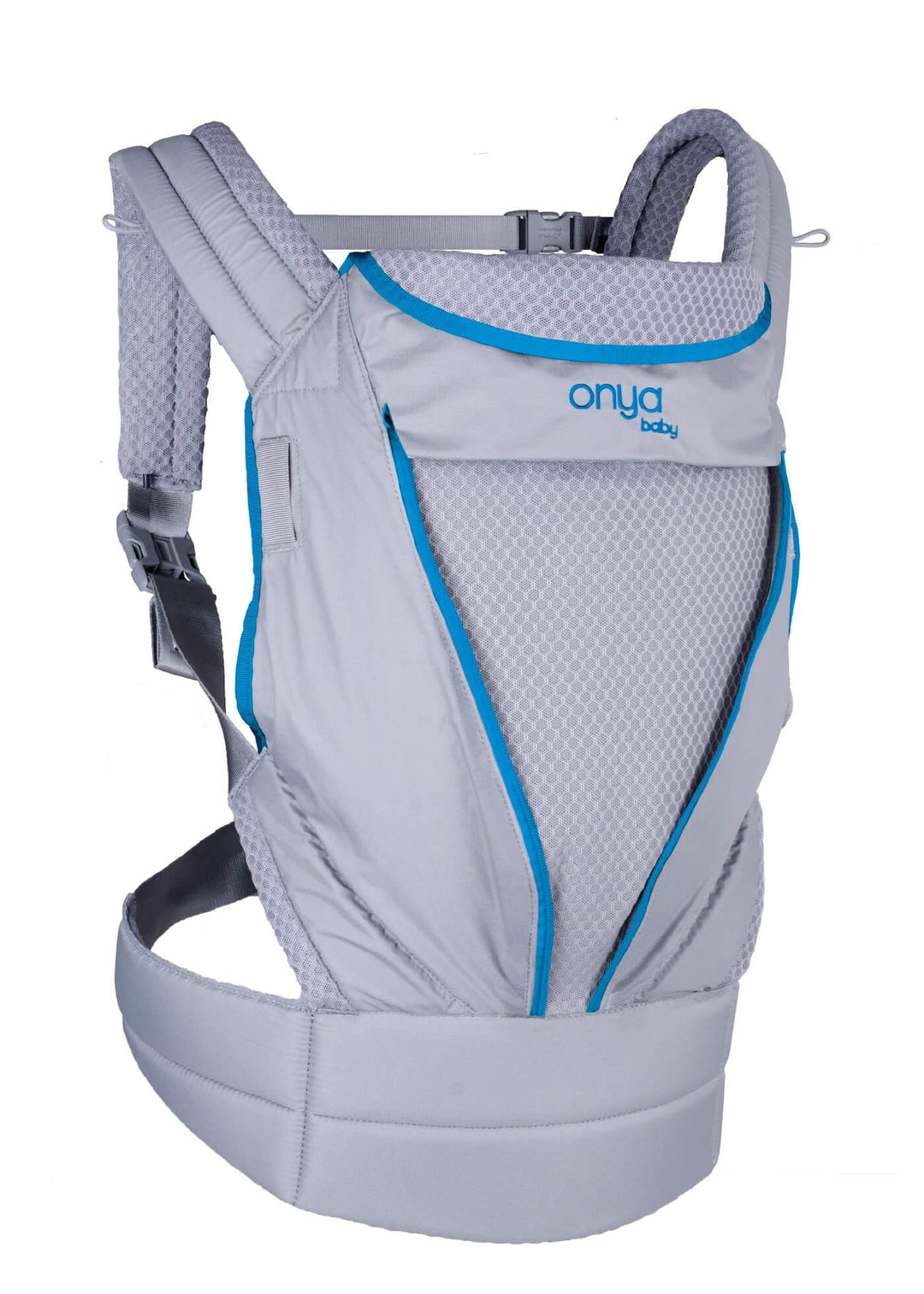 Unzipped Side View of Atoll Colored Pure Baby Carrier by Onya Baby